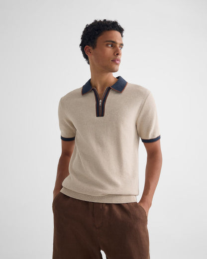 Holden Zip Neck Knitted Polo