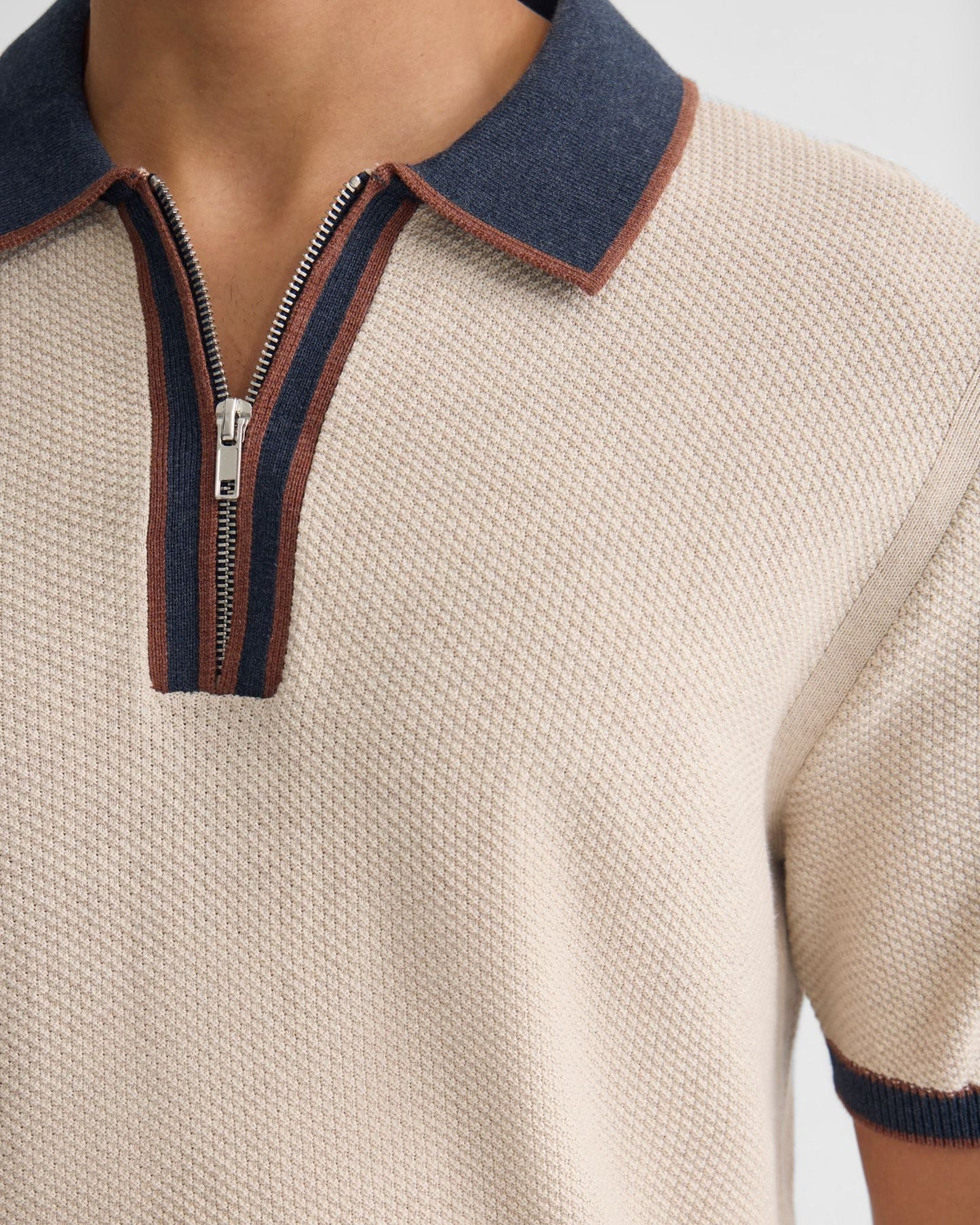 Holden Zip Neck Knitted Polo
