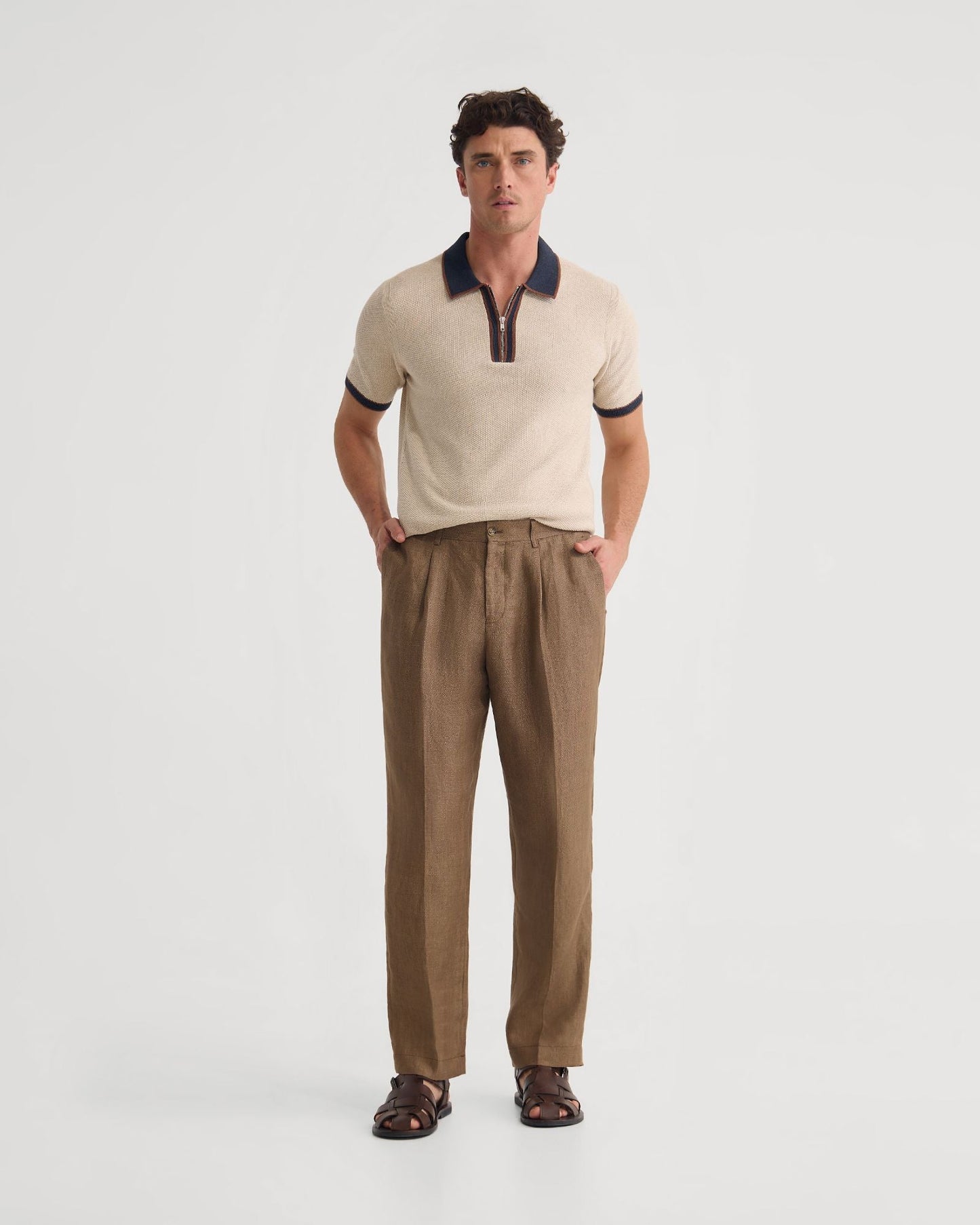 Holden Zip Neck Knitted Polo
