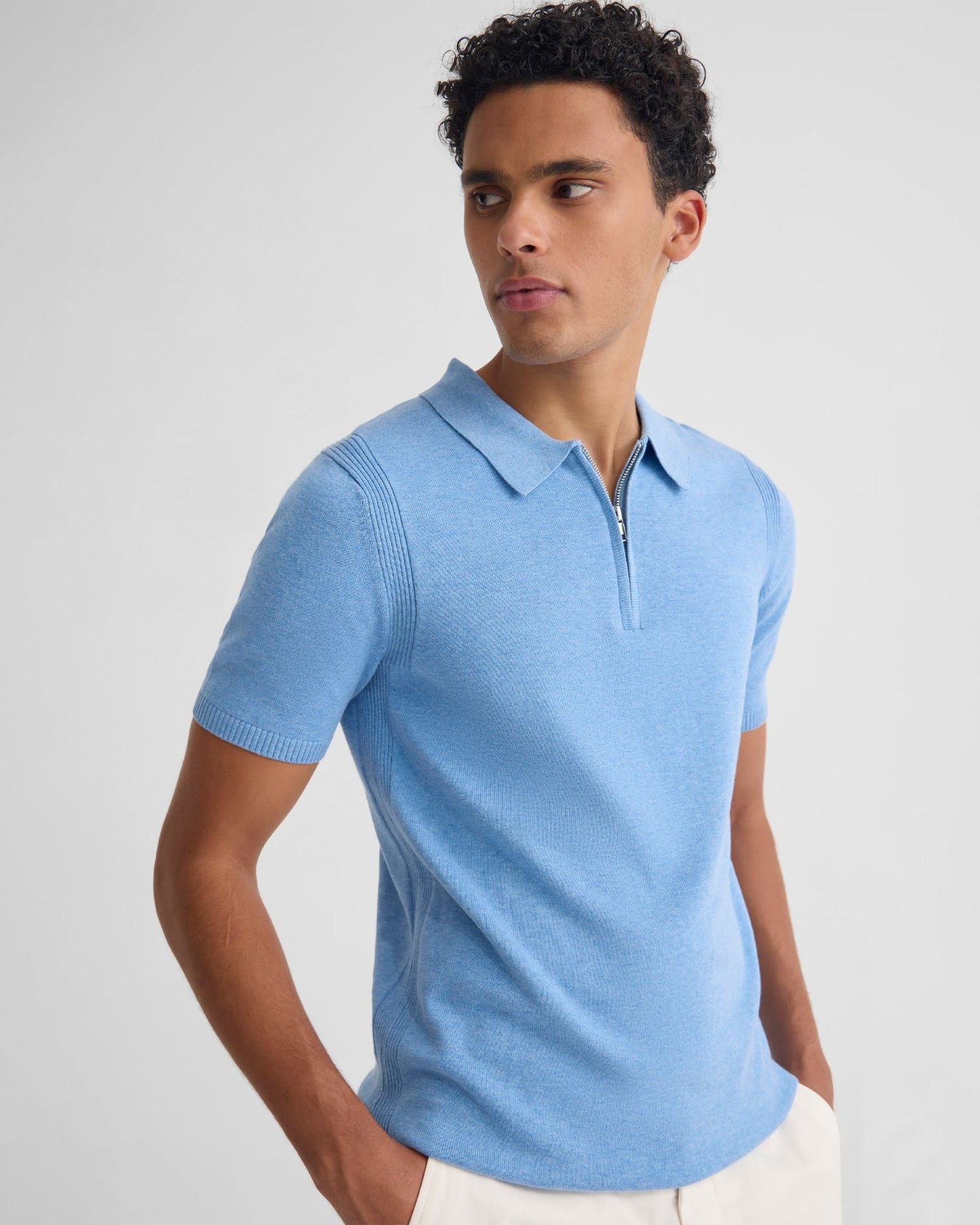 Otis Zip Neck Knitted Polo