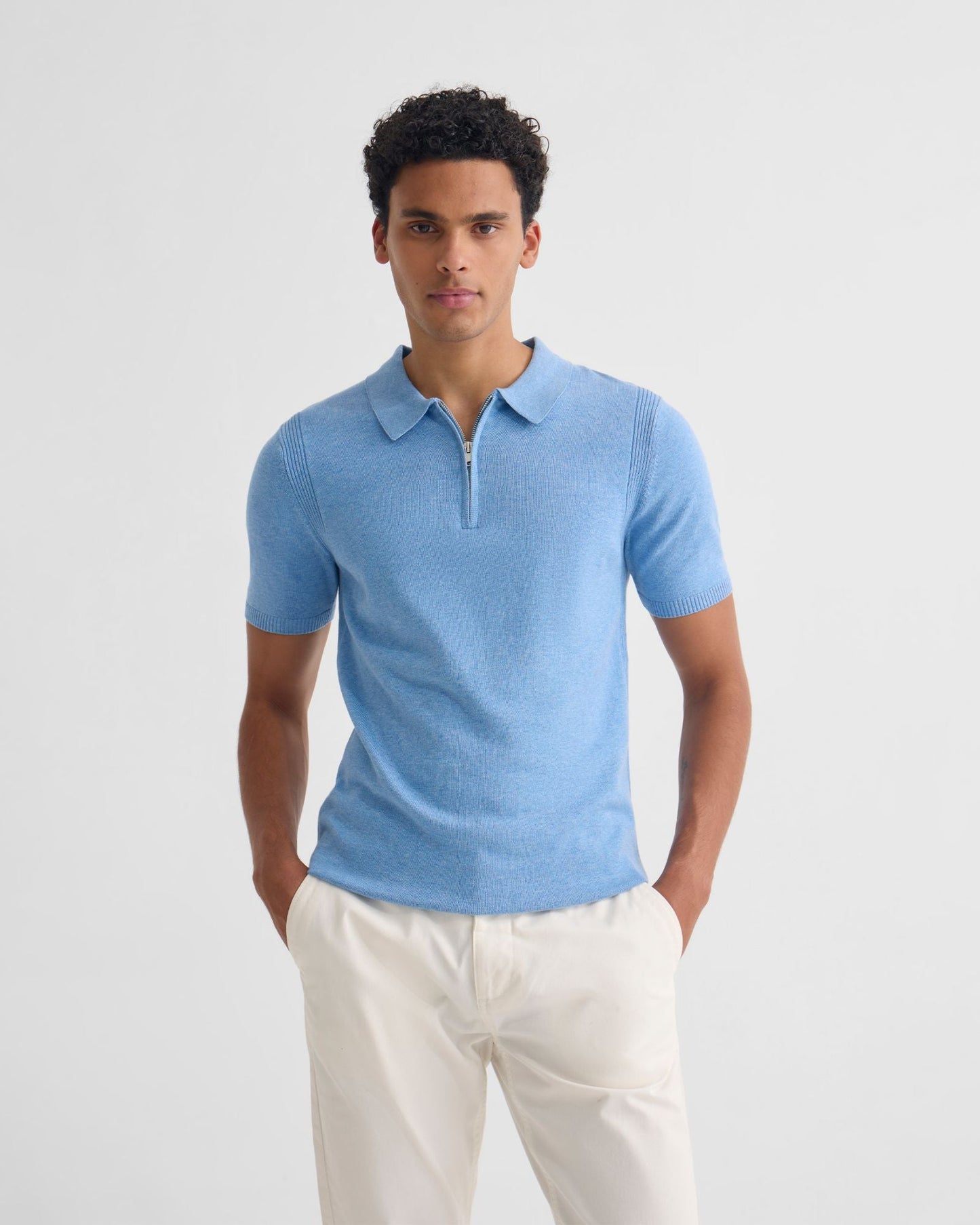Otis Zip Neck Knitted Polo