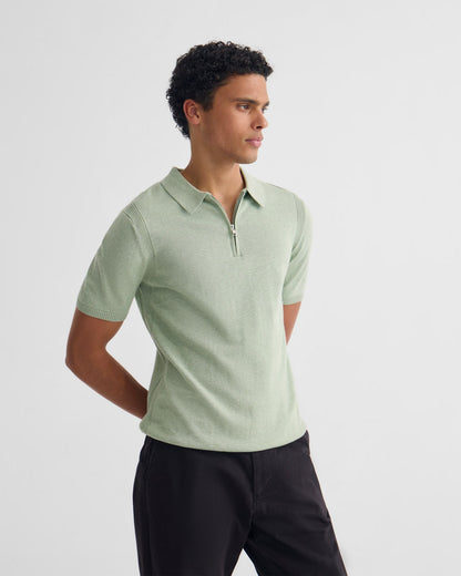 Otis Zip Neck Knitted Polo