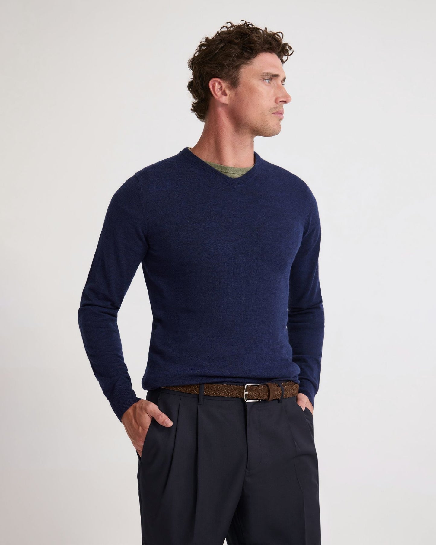 Basic V-Neck Pure Wool Pullover