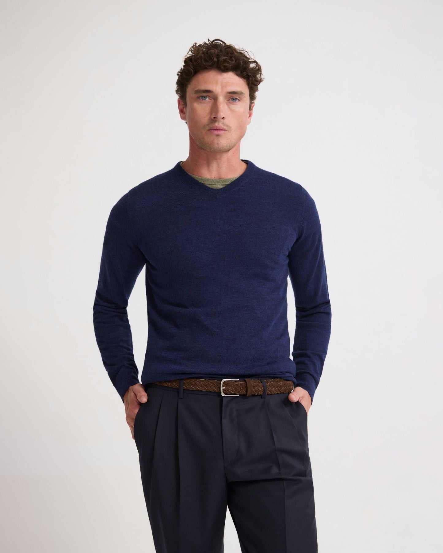 Basic V-Neck Pure Wool Pullover