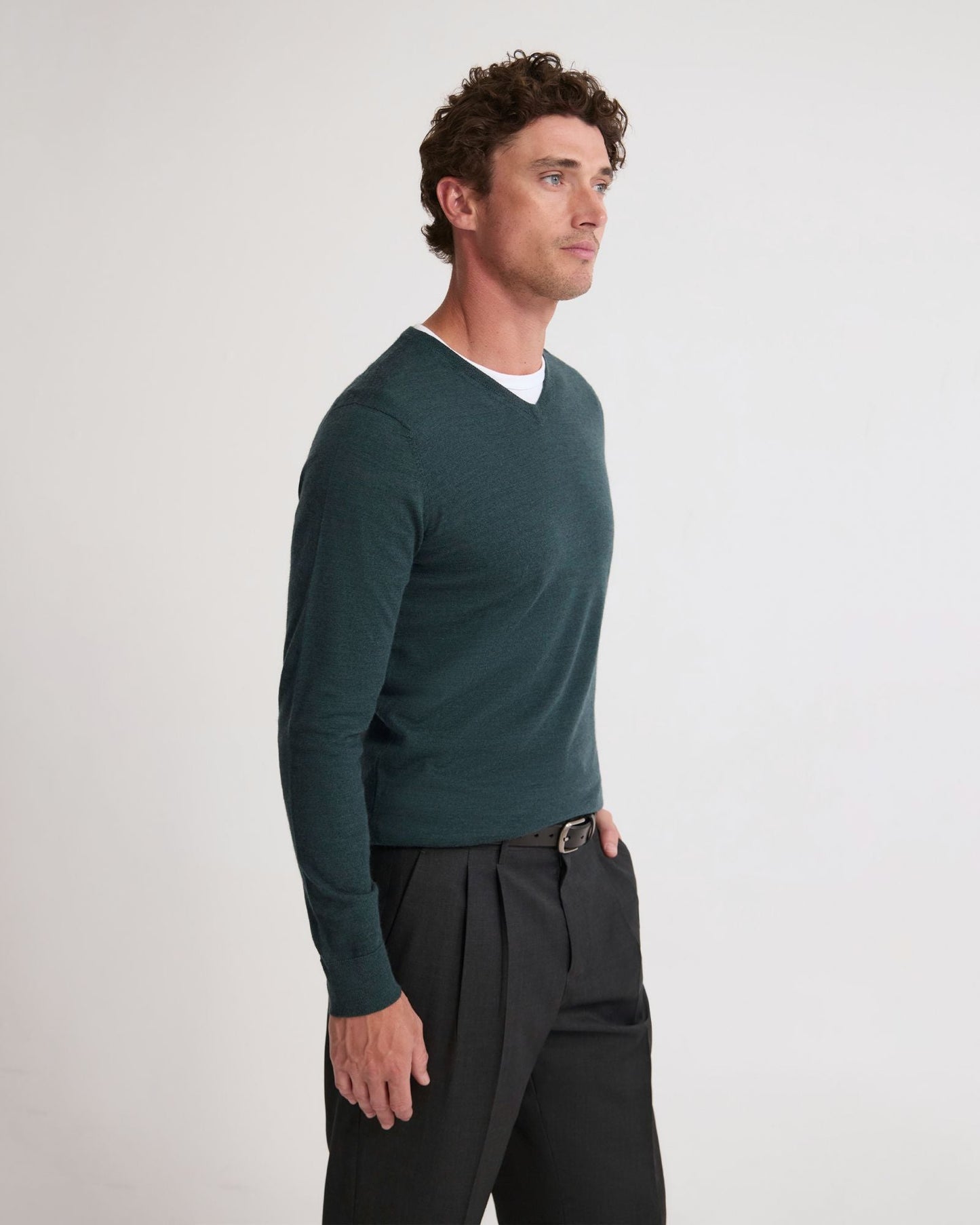 Basic V-Neck Pure Wool Pullover
