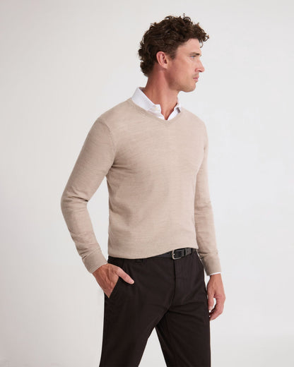 Basic V-Neck Pure Wool Pullover