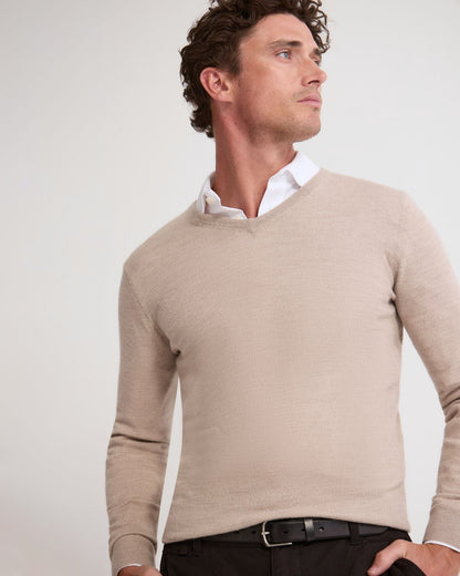 Basic V-Neck Pure Wool Pullover