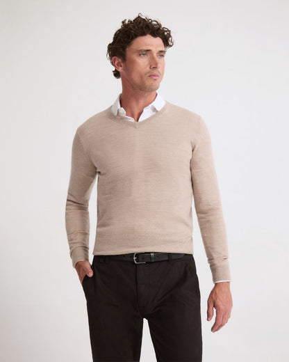 Basic V-Neck Pure Wool Pullover