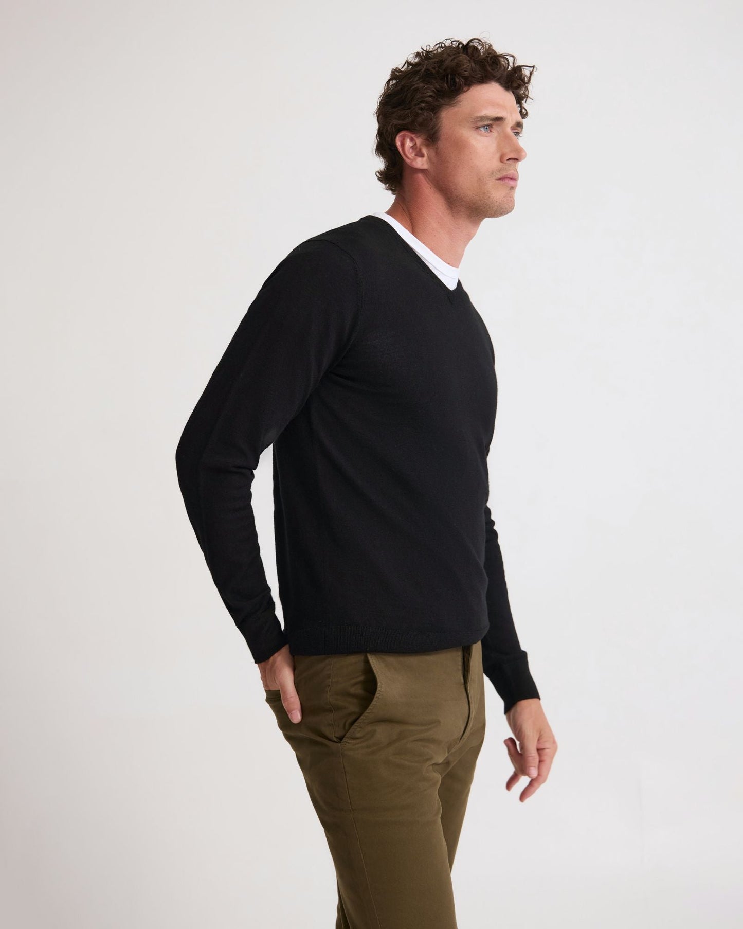 Basic V-Neck Pure Wool Pullover