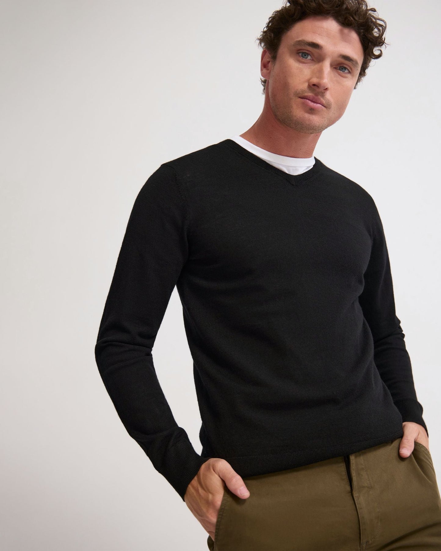 Basic V-Neck Pure Wool Pullover