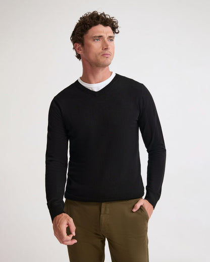 Basic V-Neck Pure Wool Pullover