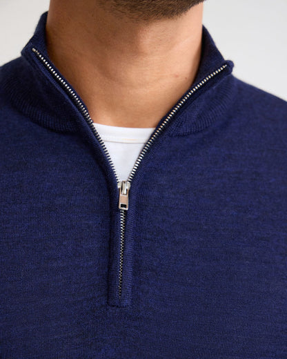 Merino Zip-Neck Wool Pullover