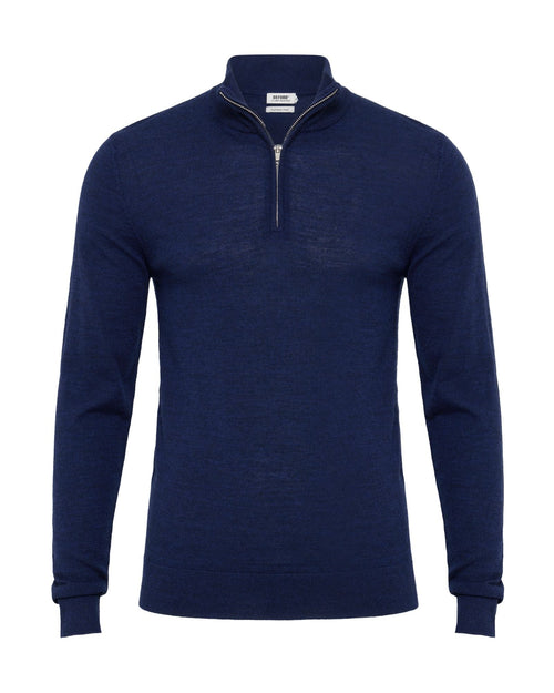 Merino Zip-Neck Wool Pullover