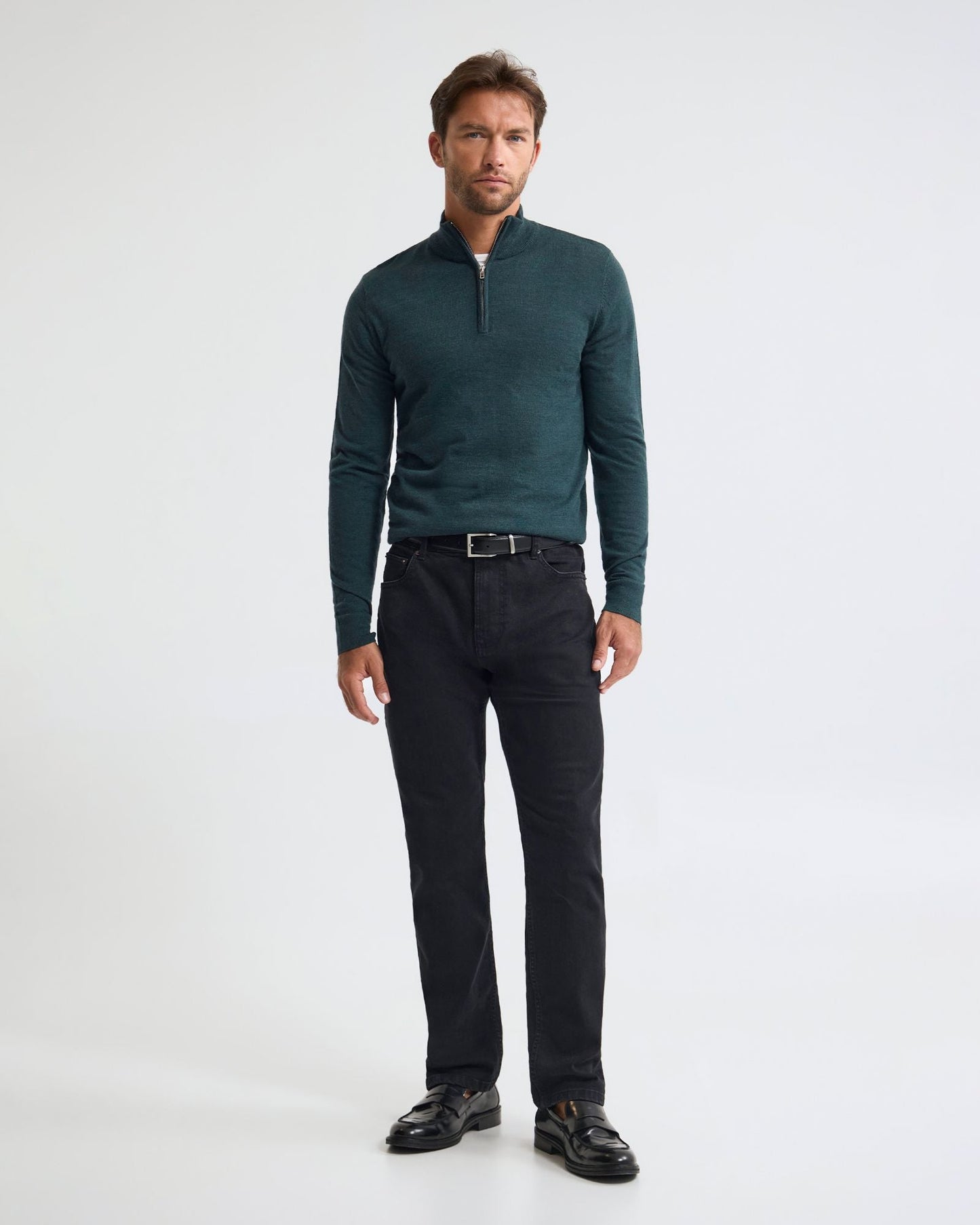 Merino Zip-Neck Wool Pullover