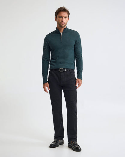 Merino Zip-Neck Wool Pullover