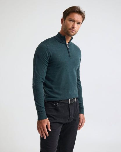 Merino Zip-Neck Wool Pullover