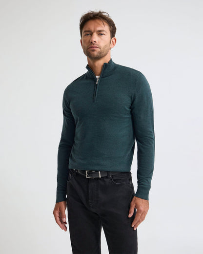 Merino Zip-Neck Wool Pullover