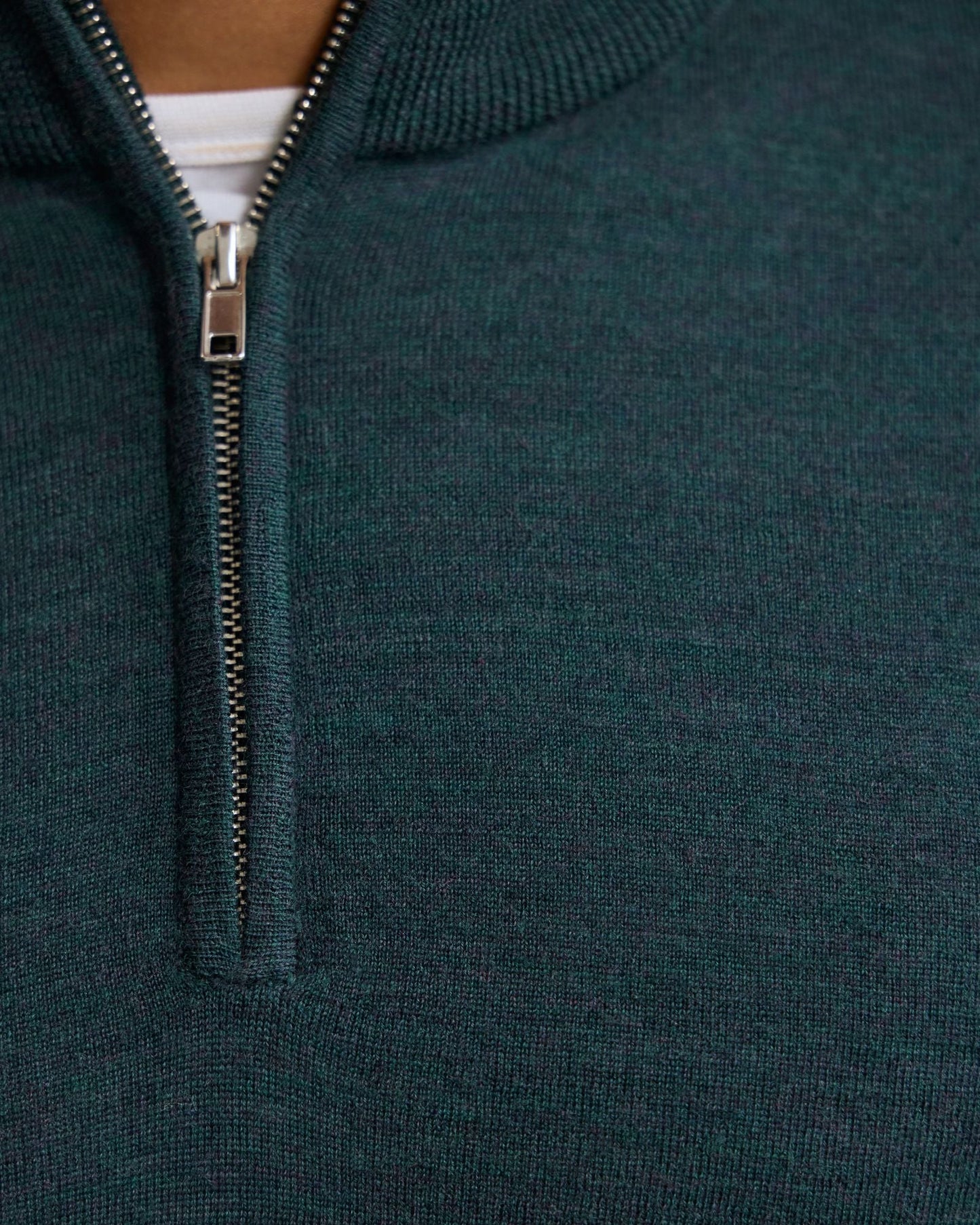 Merino Zip-Neck Wool Pullover