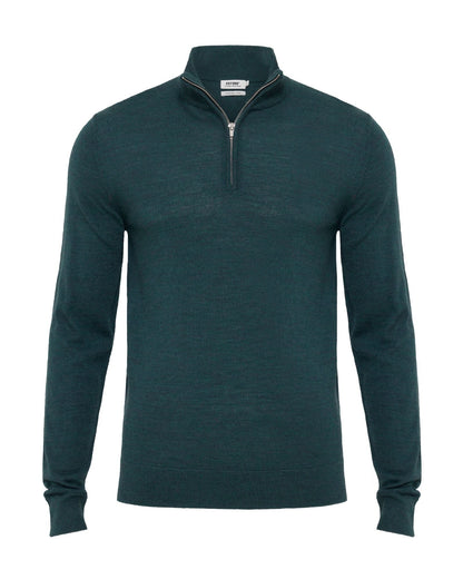 Merino Zip-Neck Wool Pullover