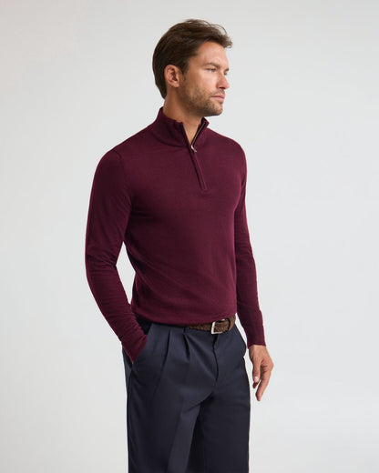 Merino Zip-Neck Wool Pullover
