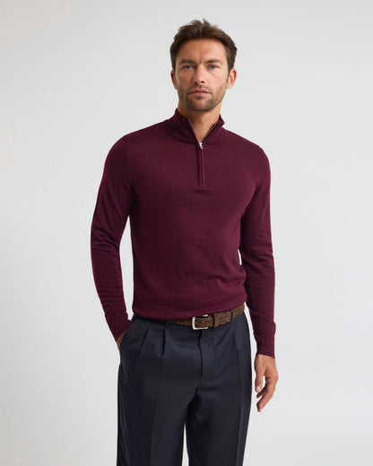Merino Zip-Neck Wool Pullover