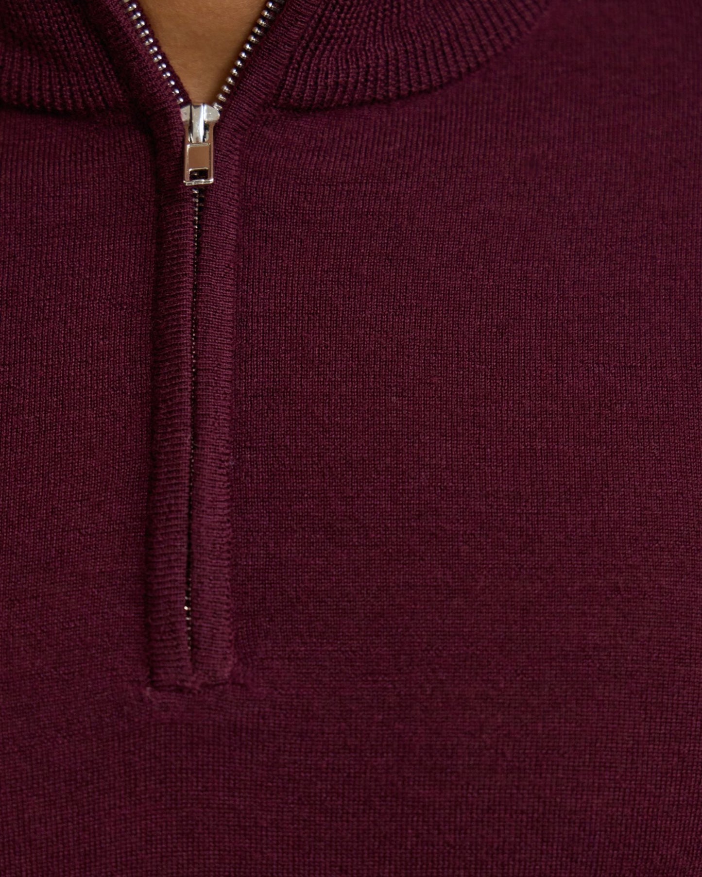 Merino Zip-Neck Wool Pullover