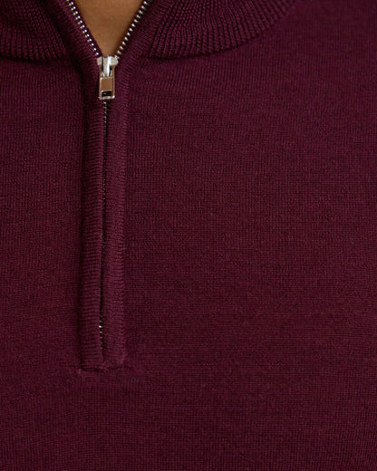 Merino Zip-Neck Wool Pullover