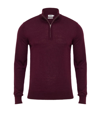 Merino Zip-Neck Wool Pullover
