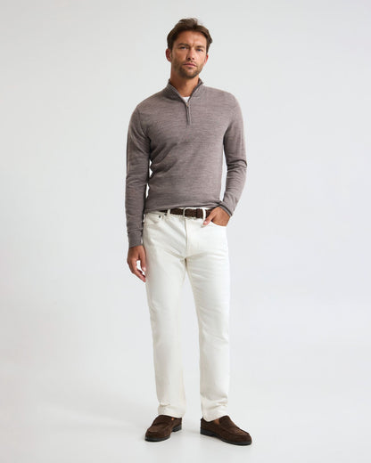 Merino Zip-Neck Wool Pullover