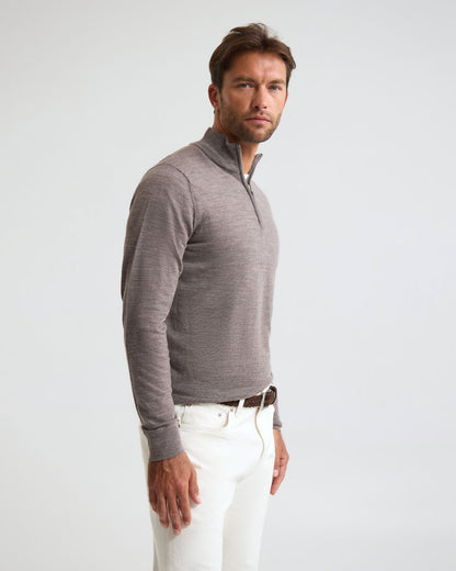 Merino Zip-Neck Wool Pullover