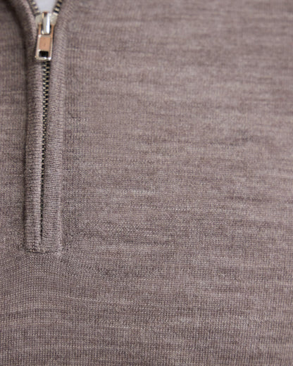 Merino Zip-Neck Wool Pullover