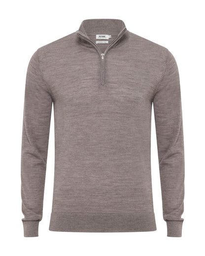 Merino Zip-Neck Wool Pullover