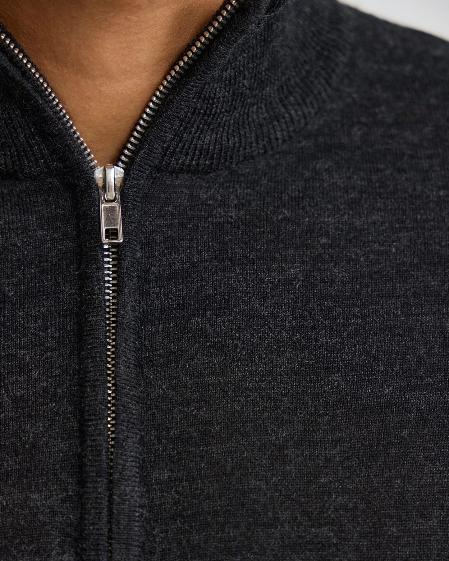 Merino Zip-Neck Wool Pullover