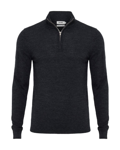 Merino Zip-Neck Wool Pullover