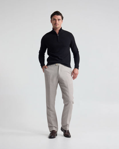 Merino Zip-Neck Wool Pullover