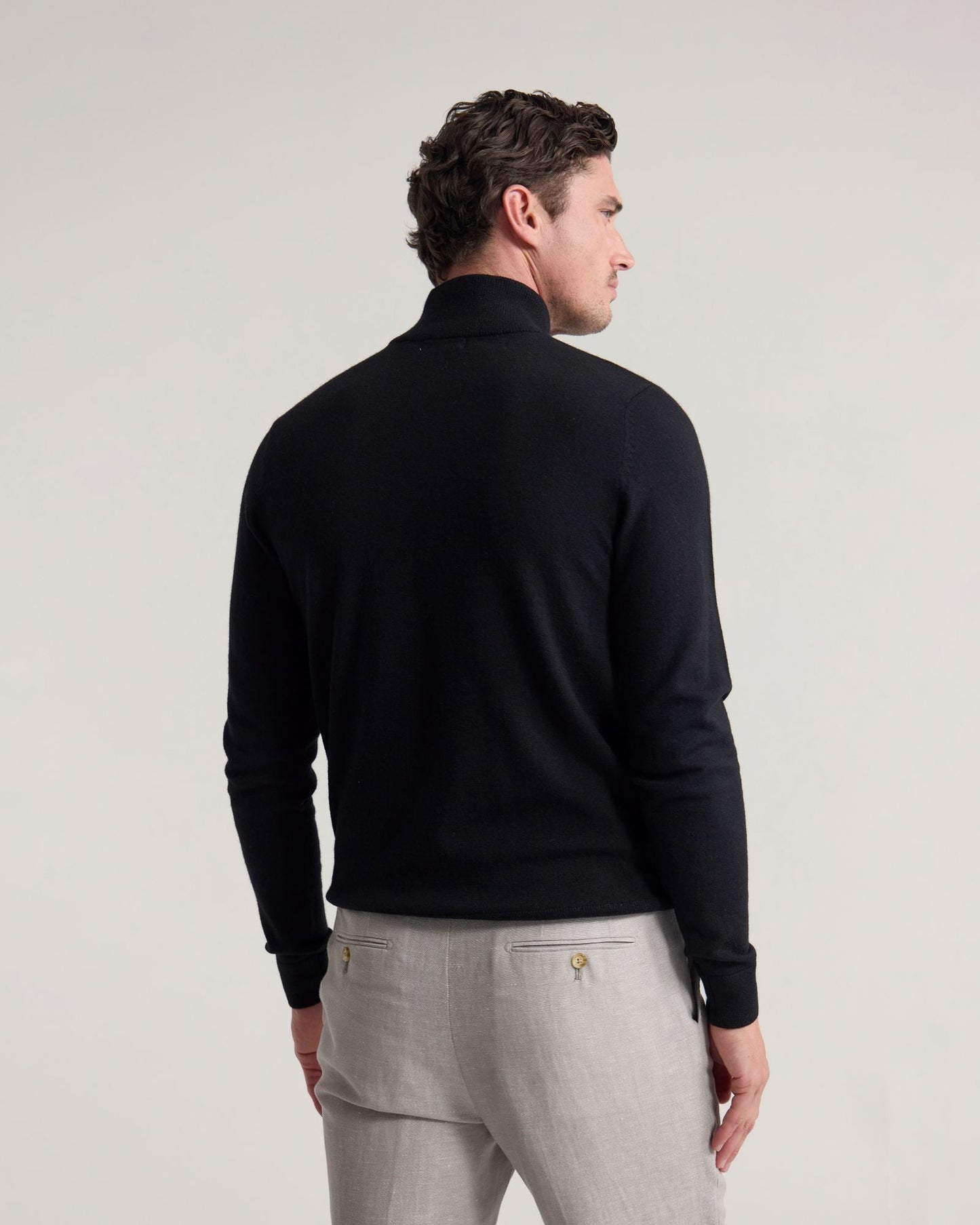 Merino Zip-Neck Wool Pullover
