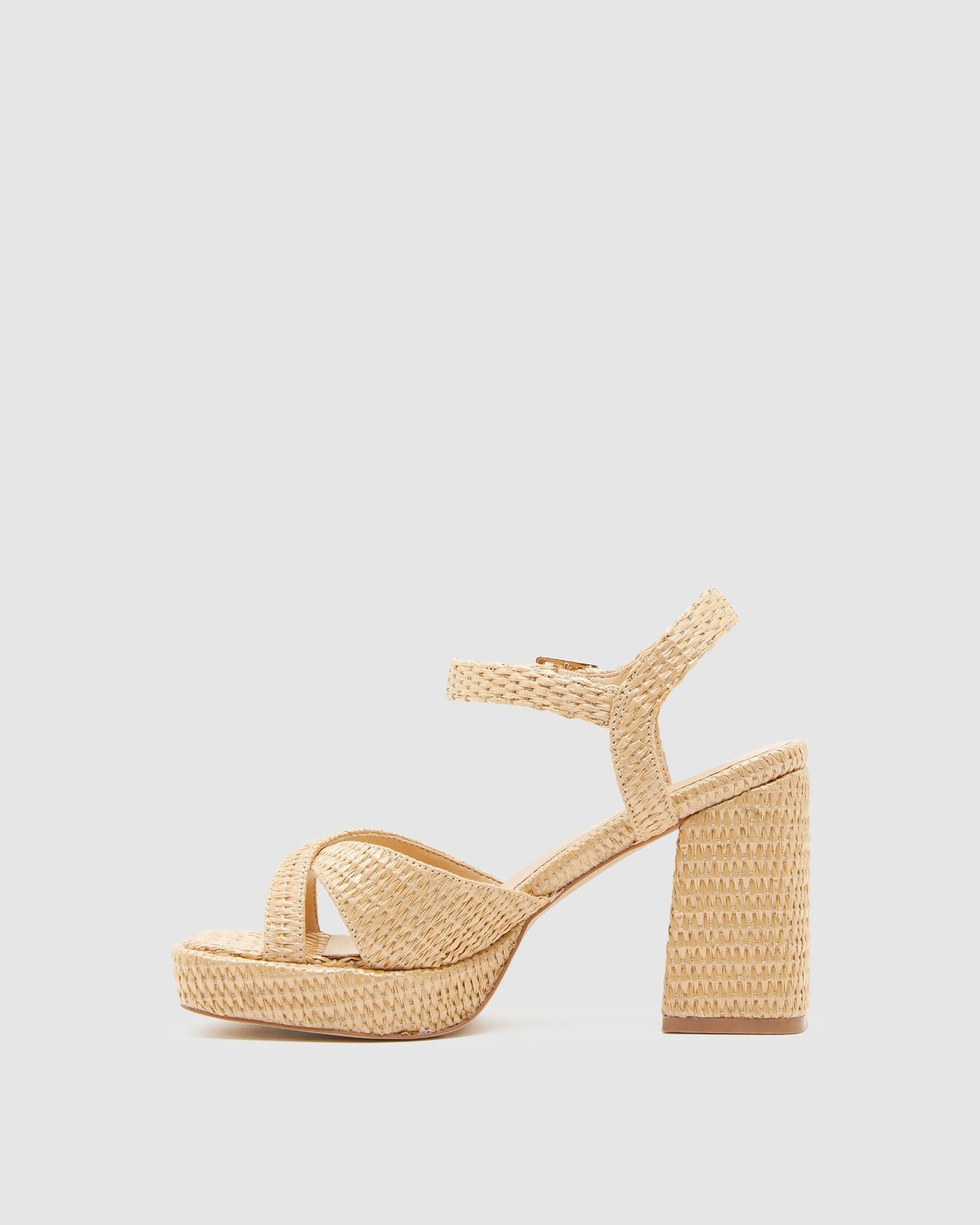 Elly Raffia Weave Platform