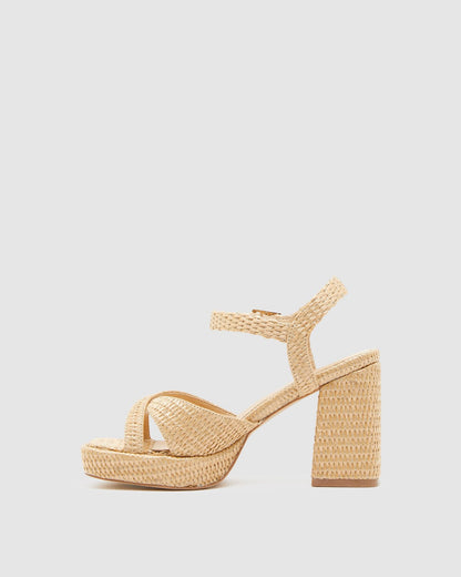 Elly Raffia Weave Platform