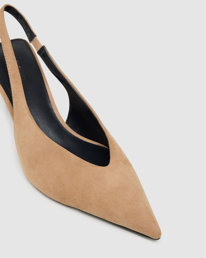 Roma Suede Sling Back Heel