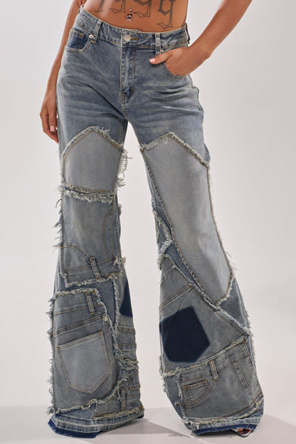 ALL OVER ME DENIM PATCHWORK JEANS