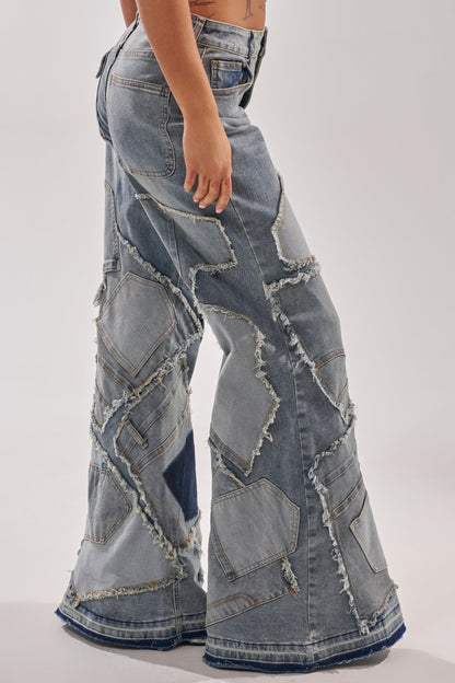 ALL OVER ME DENIM PATCHWORK JEANS