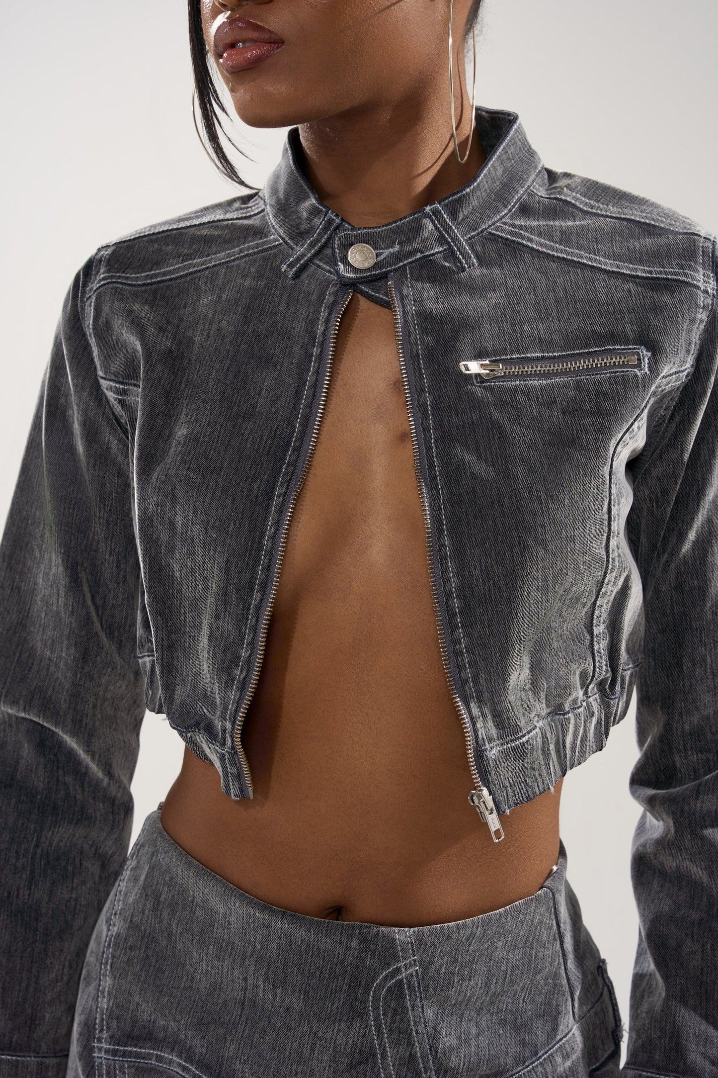 ALL FOR LOVE VELVET DENIM MOTO