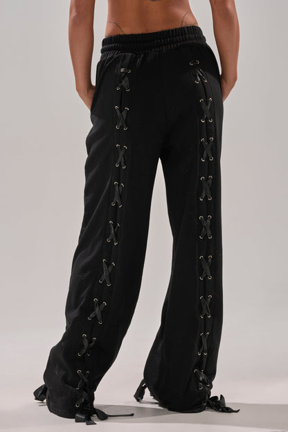 ALL LACED UP STRAIGHT-LEG SWEATPANTS