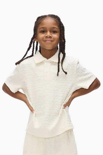 Kids' Wordmark Repeat Terry Polo