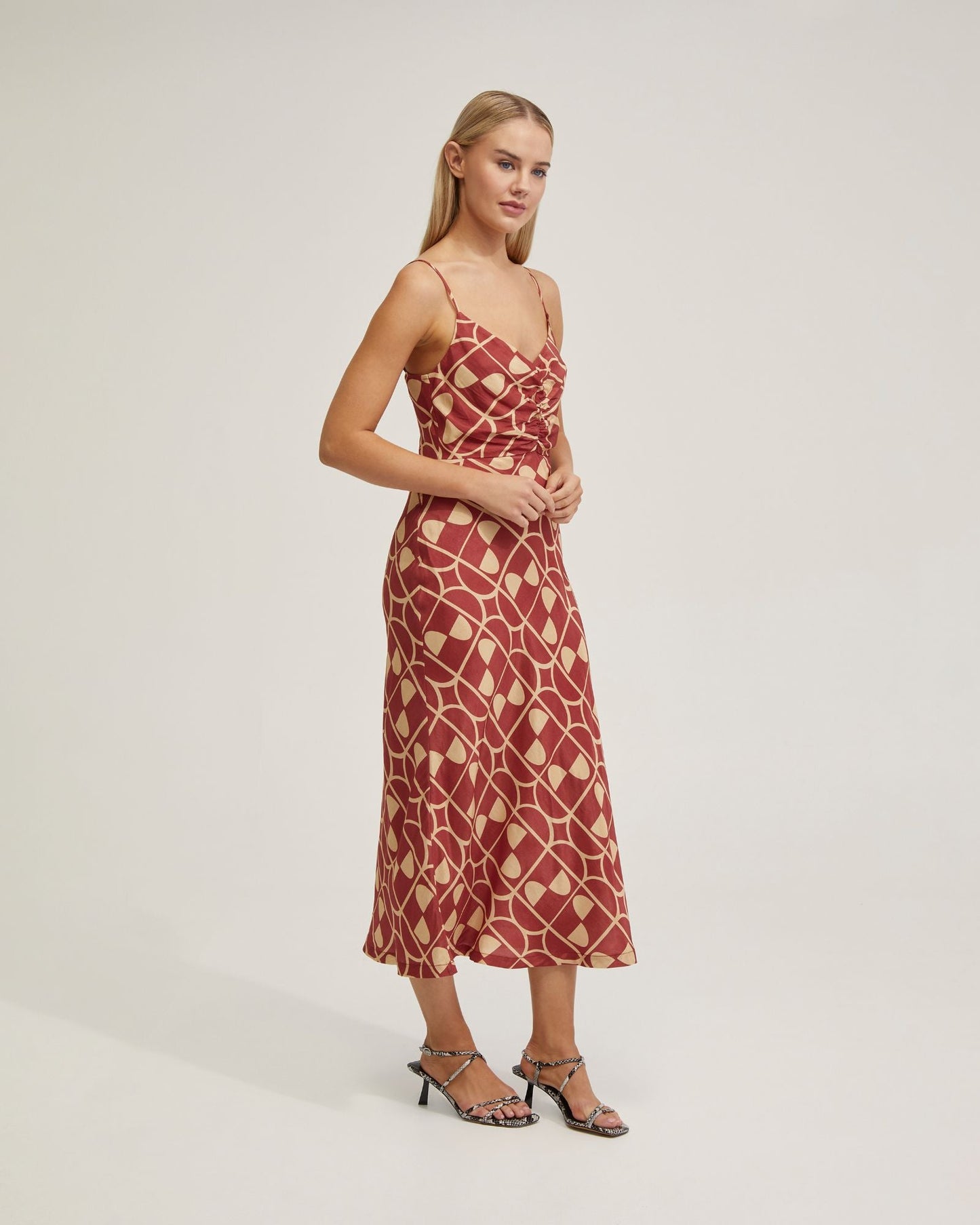 Loren Geo Print Slip Dress