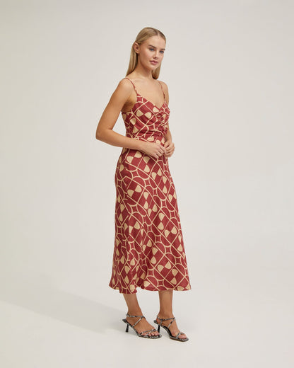 Loren Geo Print Slip Dress