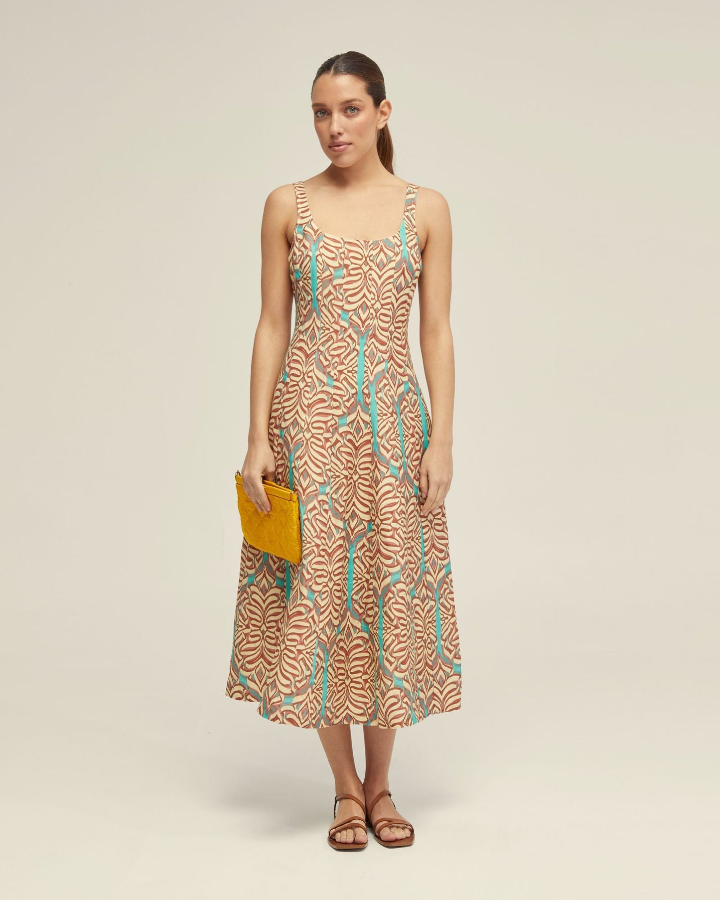 Elodie Linen Blend Printed Dress