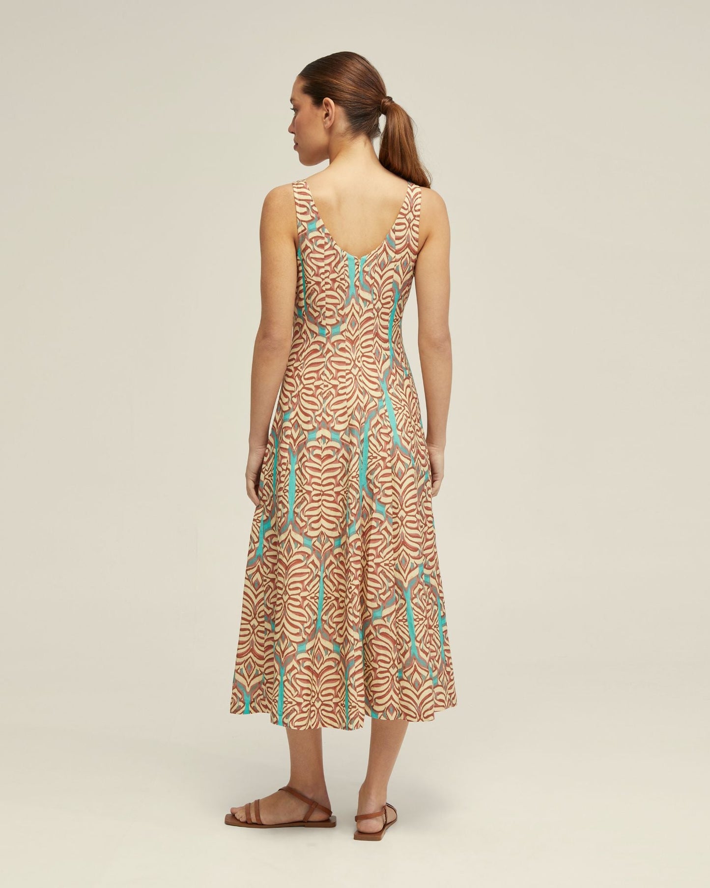 Elodie Linen Blend Printed Dress