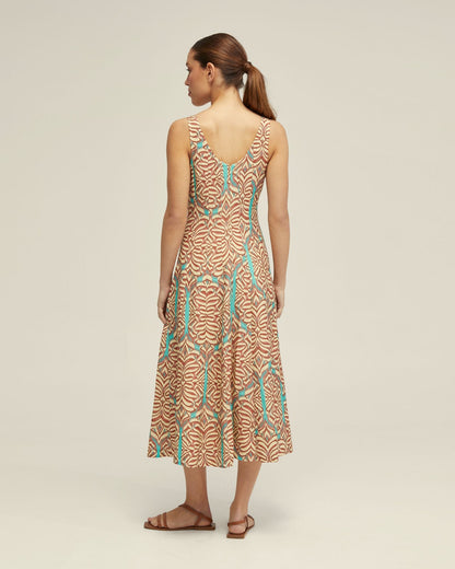 Elodie Linen Blend Printed Dress