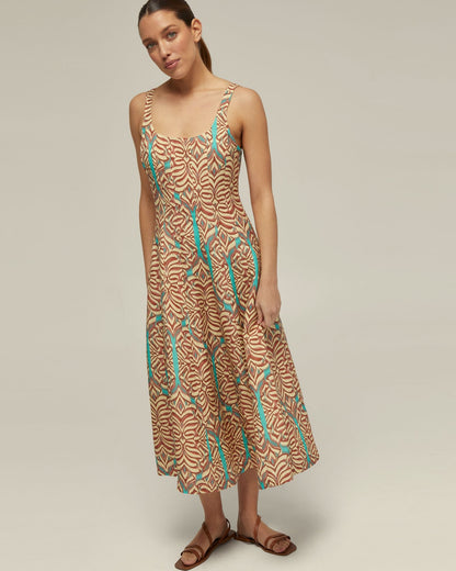Elodie Linen Blend Printed Dress